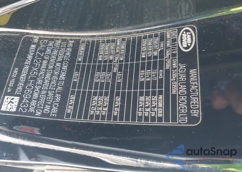 2020 Land Rover Range Rover Evoque S from USA, damaged, VIN SALZJ2FX5LH069432